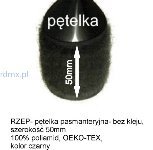 Rzep pętelka czarna 50mm